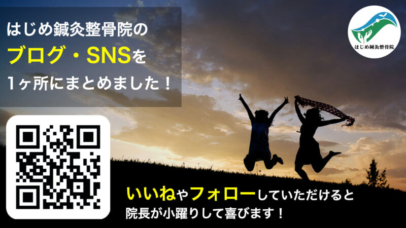 はじめ鍼灸整骨院のブログSNSを１ヶ所にまとめました！｜いいね・フォローしていただけると院長が小躍りして喜びます！